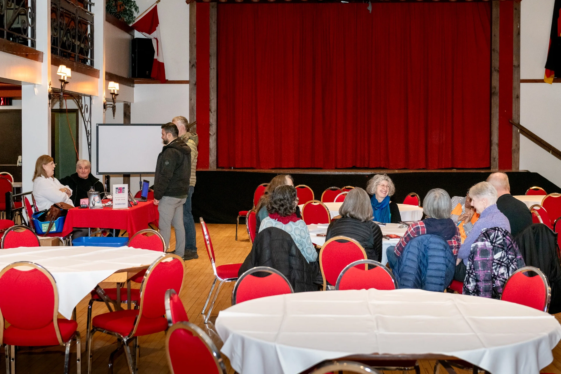 Wide view of the book signing event hall